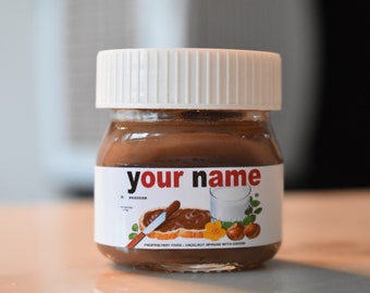 Personalised Mini Nutella Jar Label Digital File