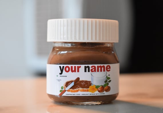 Personalised Mini Nutella Jar Label Digital File 