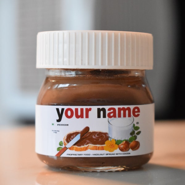 File digitale personalizzato Mini Nutella Jar Label