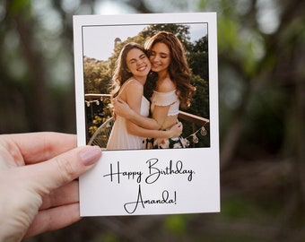 Tarjeta de cumpleaños personalizada, tarjeta de foto personalizada, recuerdo de regalo de cumpleaños, tarjeta de felicitación con foto, regalos personalizados, para él, para ella, digital