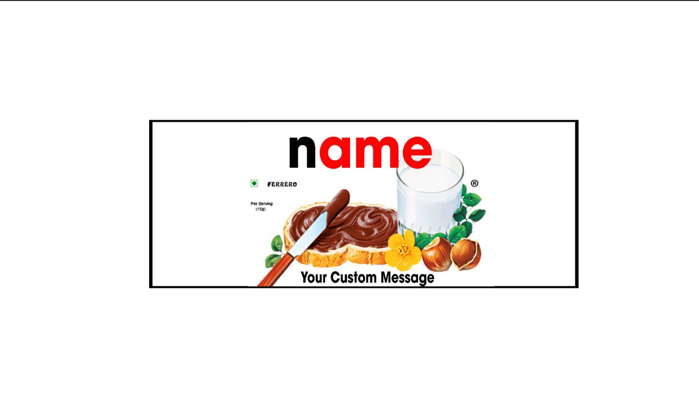 Nutella-Label mit Nachricht personalisierte Nutella Jar Label | Etsy