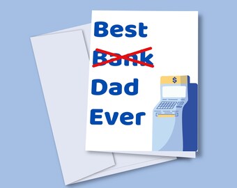 Best Bank Ever Father's Day Card Funny Card Cute Card Fathers Day Gift