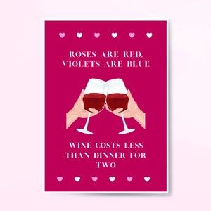 Biglietto di San Valentino, biglietto d'amore, fidanzato, fidanzata, regalo di San Valentino con vino, biglietto di San Valentino divertente, vino