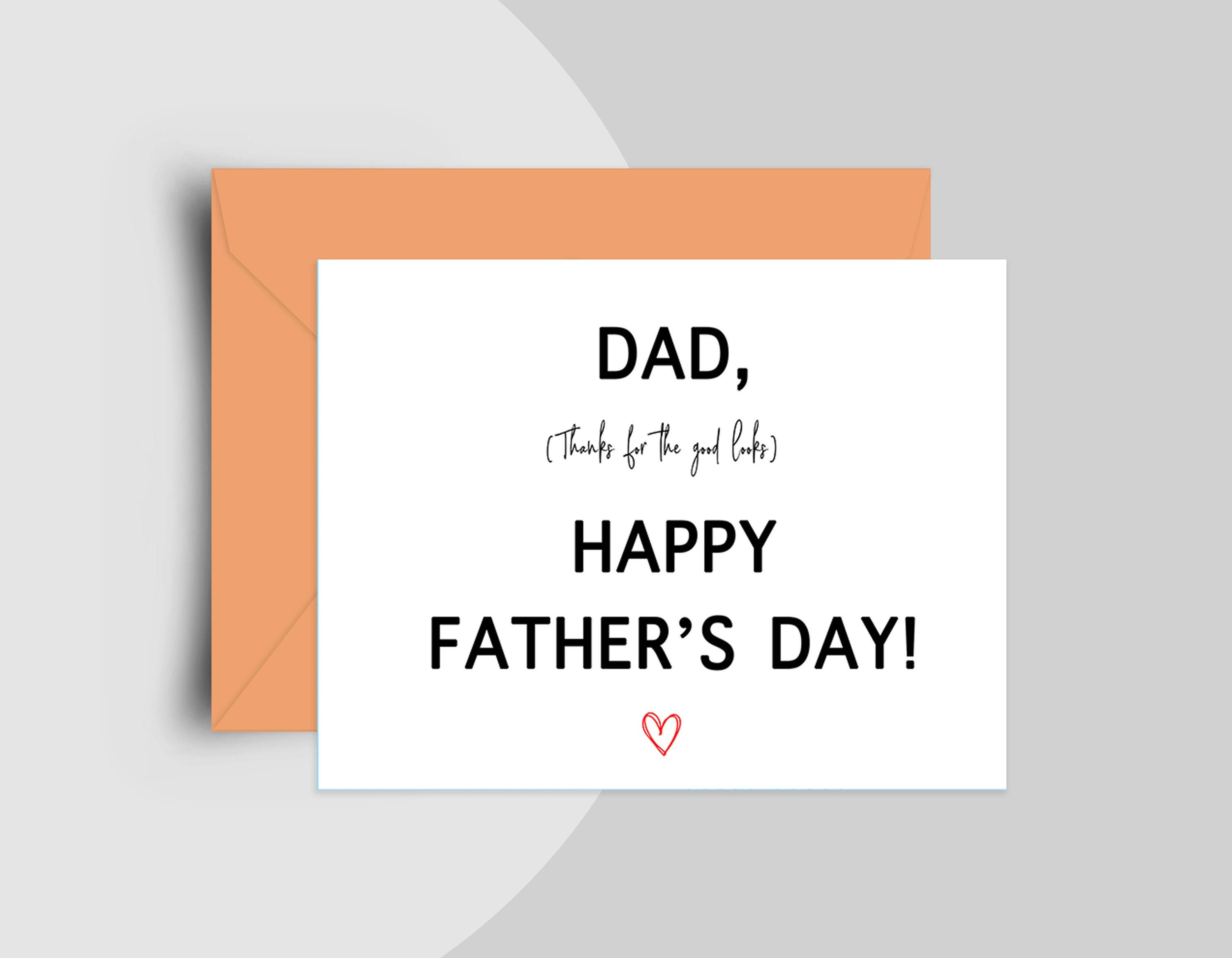 Biglietto Di Auguri Per Papà, Divertente E Unico Per Festa Del Papà O Compleanno, 12,7x17,8 Cm Con Busta E Adesivo, Interno Bianco Per Messaggio Personalizzato