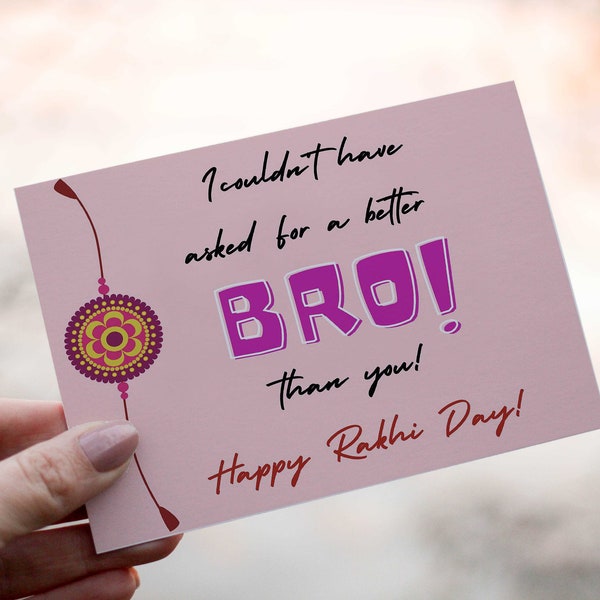 Rakhi Card For Brother, Rakhsha Bandhan Card, Happy Rakhsha Bandhan Digital Card, Greeting Card Printable, Rakhi Gifts