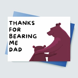 Papa Ours | Carte drôle de fête des pères | Carte papa ours | Carte de papa drôle | Carte imprimable | Cadeau de fête des pères |