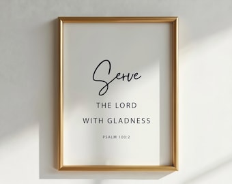 Scripture Wall Art Print- Psalm 100 Verse Minimalist Christian Art