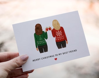 Best Friend Christmas Card, Christmas Card for bestie, Sister, Mom, Christmas Card For Friend, Bestie Christmas Card, Instant Download