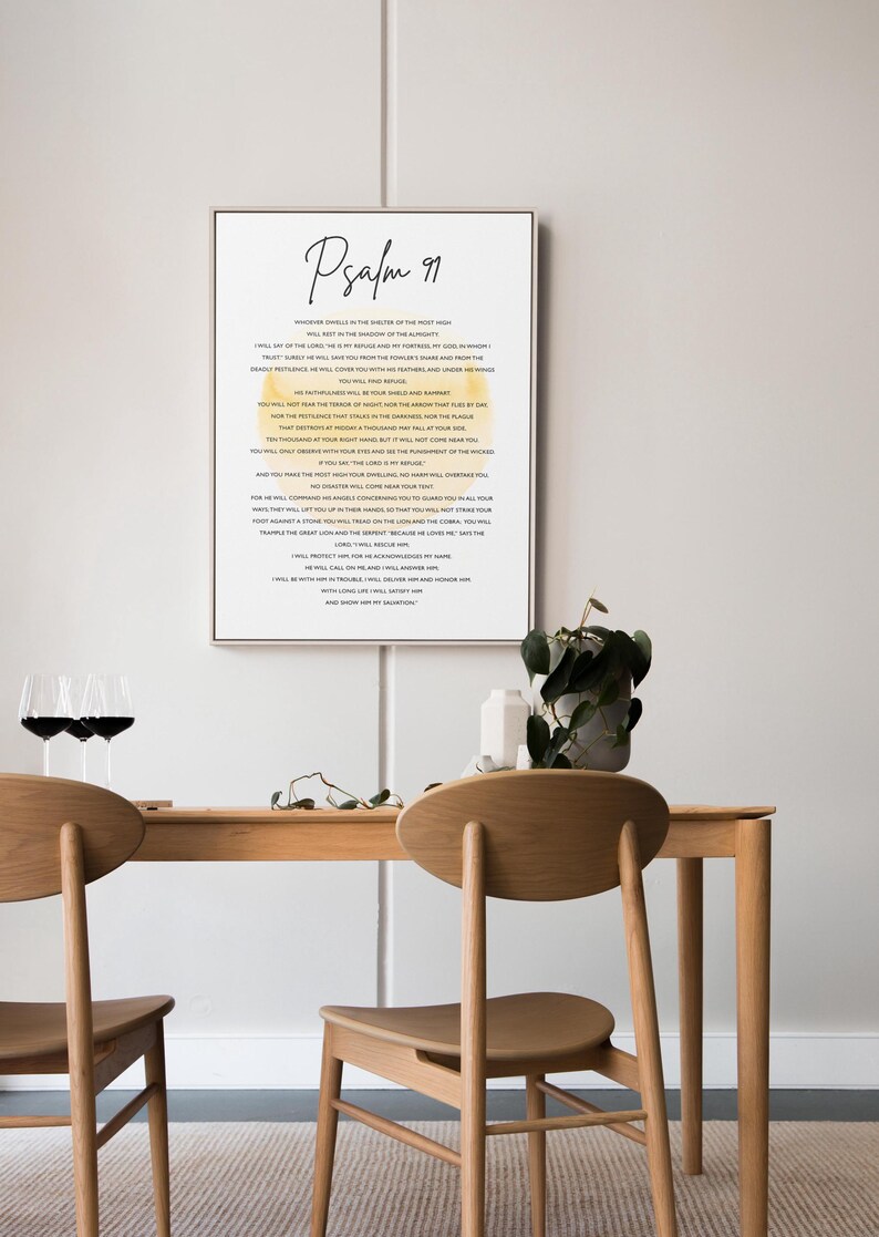 Psalm 91 Bible Verse Wall Art - Christian Scripture Printable Art ...