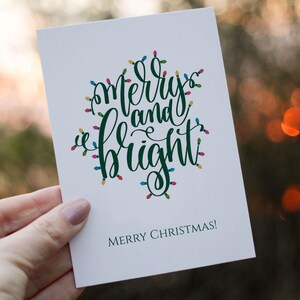 Noël joyeux et lumineux, carte de Noël instantanée, cadeau de Noël de dernière minute, carte de voeux festive, joyeux Noël