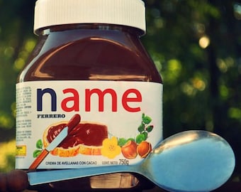 Personalised Nutella Jar Label Digital File