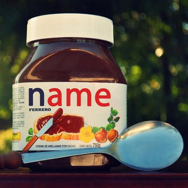 Fichier numérique personnalisé d'étiquettes de pot de Nutella
