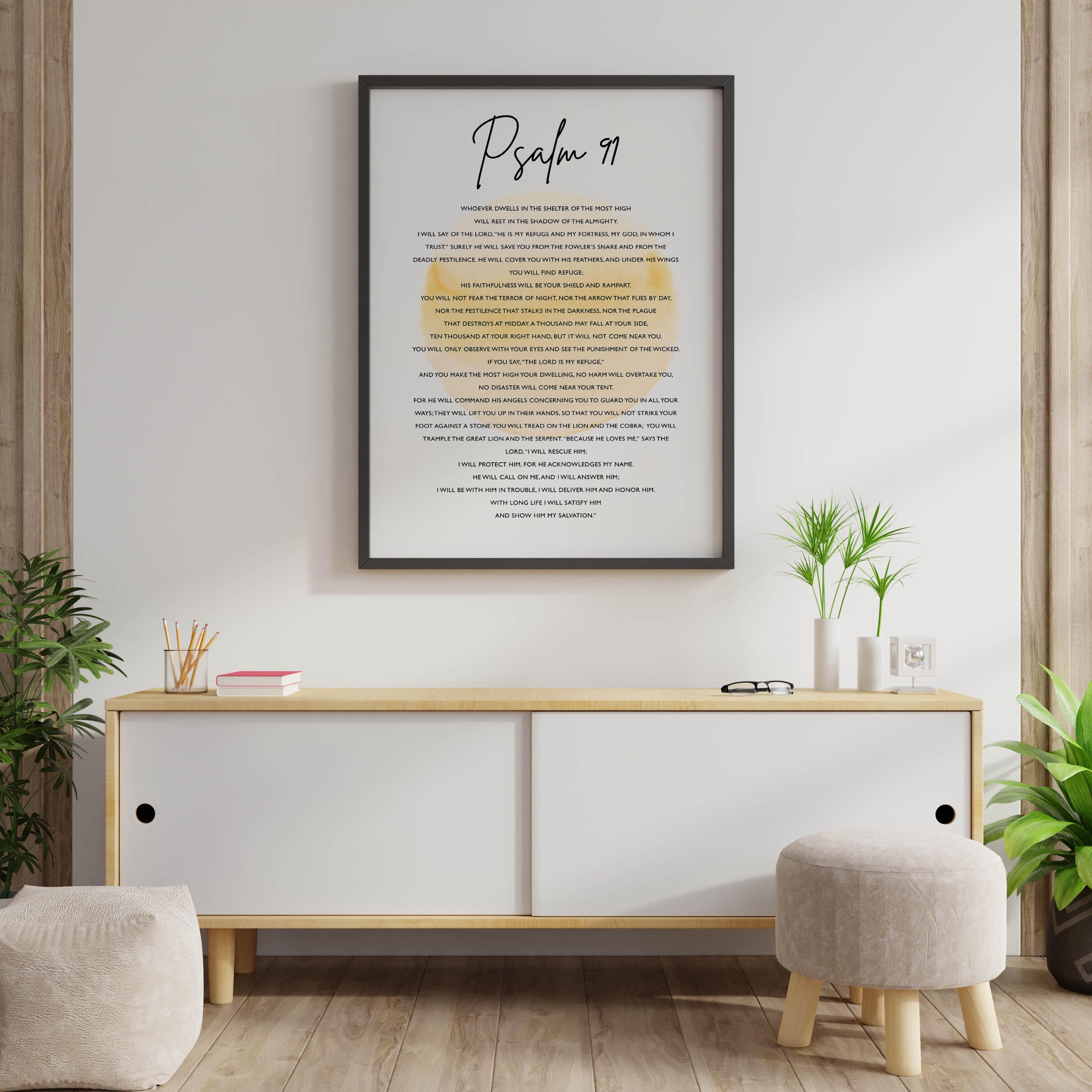 Psalm 91 Bible Verse Wall Art - Christian Scripture Printable Art ...