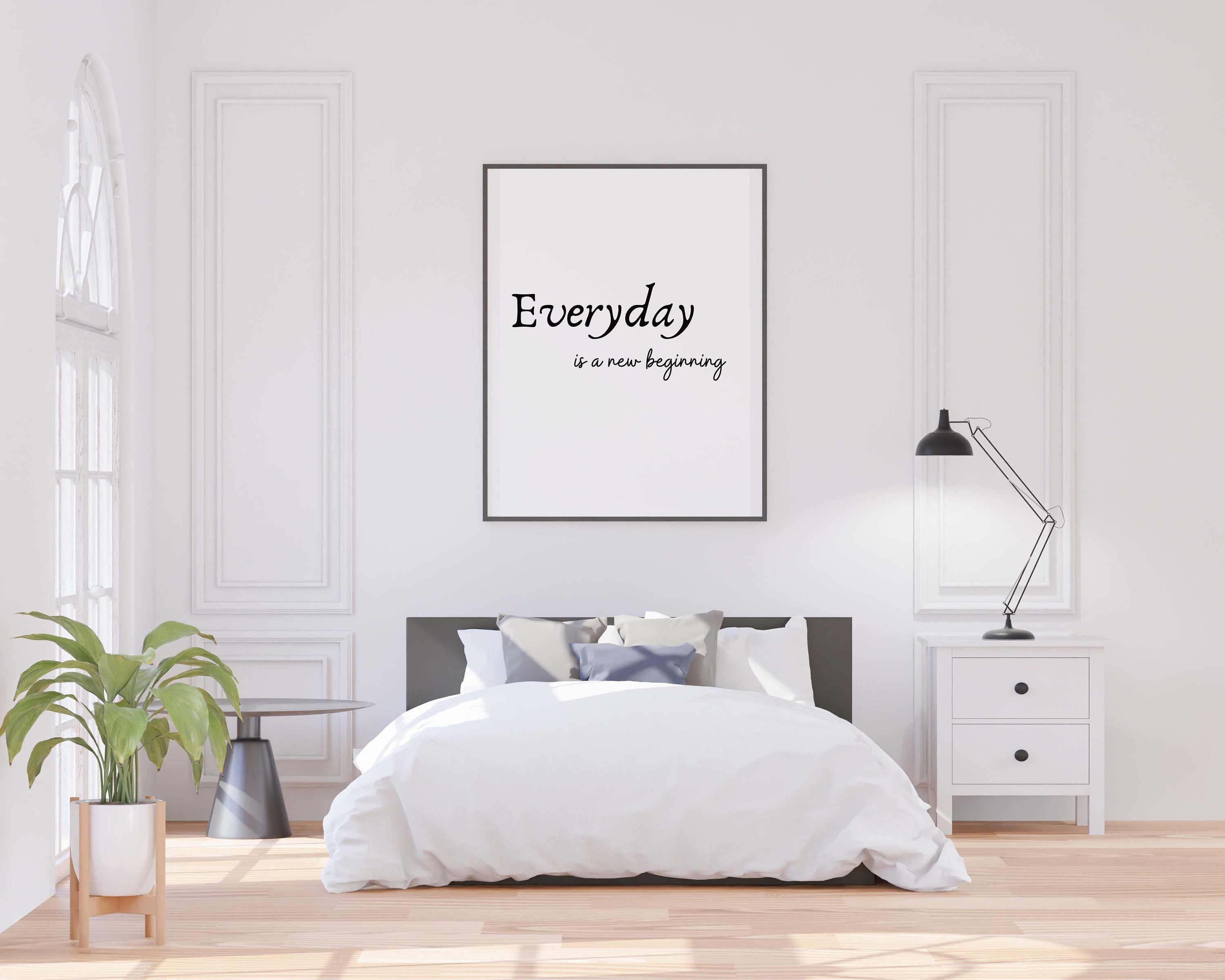 Everyday is a New Beginning, Printable Wall Art, Inspirational Quote ...