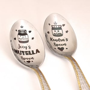 Personalized Nutella Spoon, Customized Spoon With Name, Custom Nutella Spoon Gift, Custom Engraved Spoon, Nutella Lover Gift