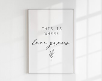 This Is Where Love Grows Minimalistic Printable Wall Art