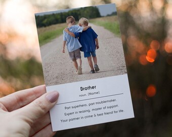 Brother Meaning Card, Personalized Brother Gift From Sister