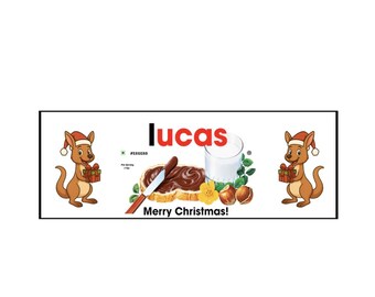 Personalized Nutella Jar Label - Custom Christmas Gift