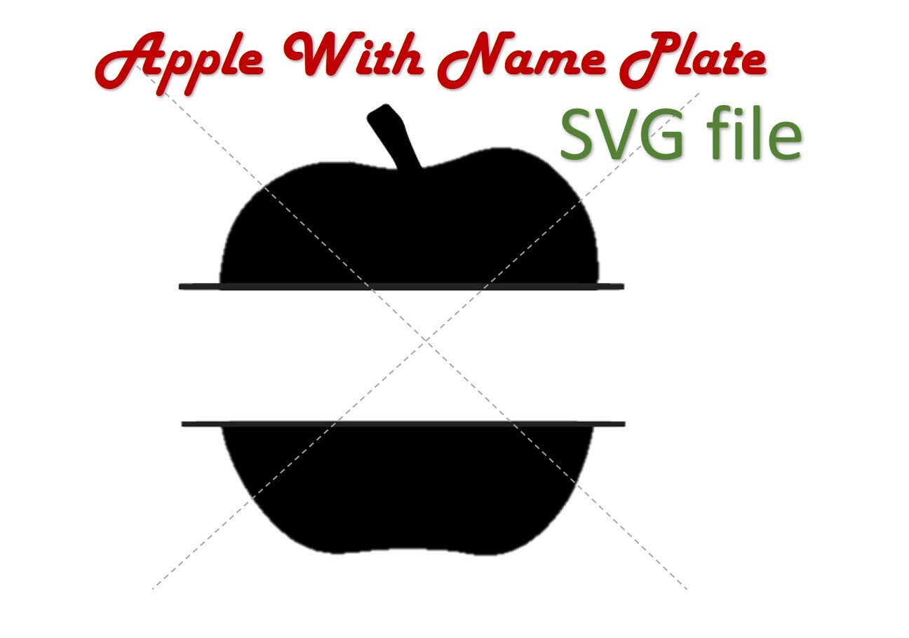 Download Sliced Apple With Name Plate Svg Christmas Ornament Teacher Etsy