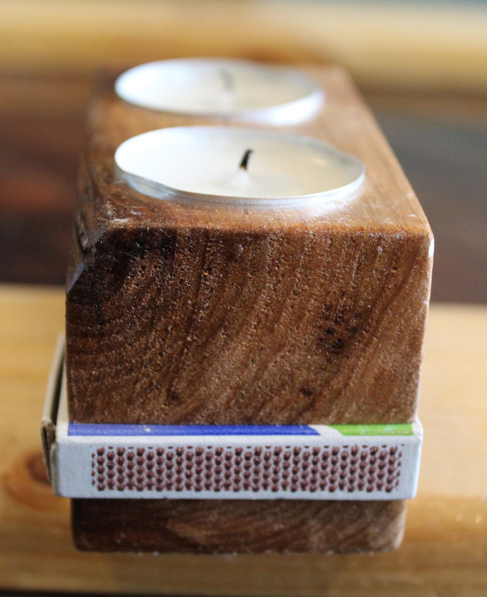 Reclaimed Wood Candle Holder - Etsy