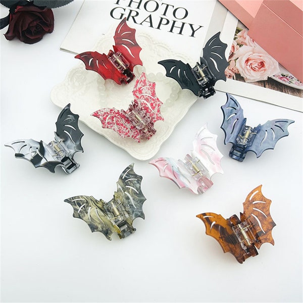 1 Pack, Bat Hair Claw Clips, Punk Hairpin, Creative Hair Clip, Acetate Hair Claw, Y2K Hair Clip, Halloween Hair Accessories, Best Gift.