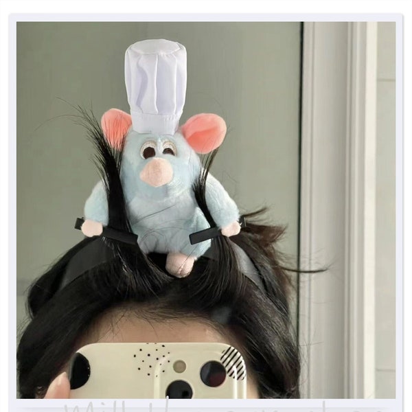 1 paquete, diadema Ratatouille, clip para el cabello Ratatouille, diadema de rata linda, clip para el cabello de rata, clip para el cabello creativo, accesorios para el cabello de diseñador.