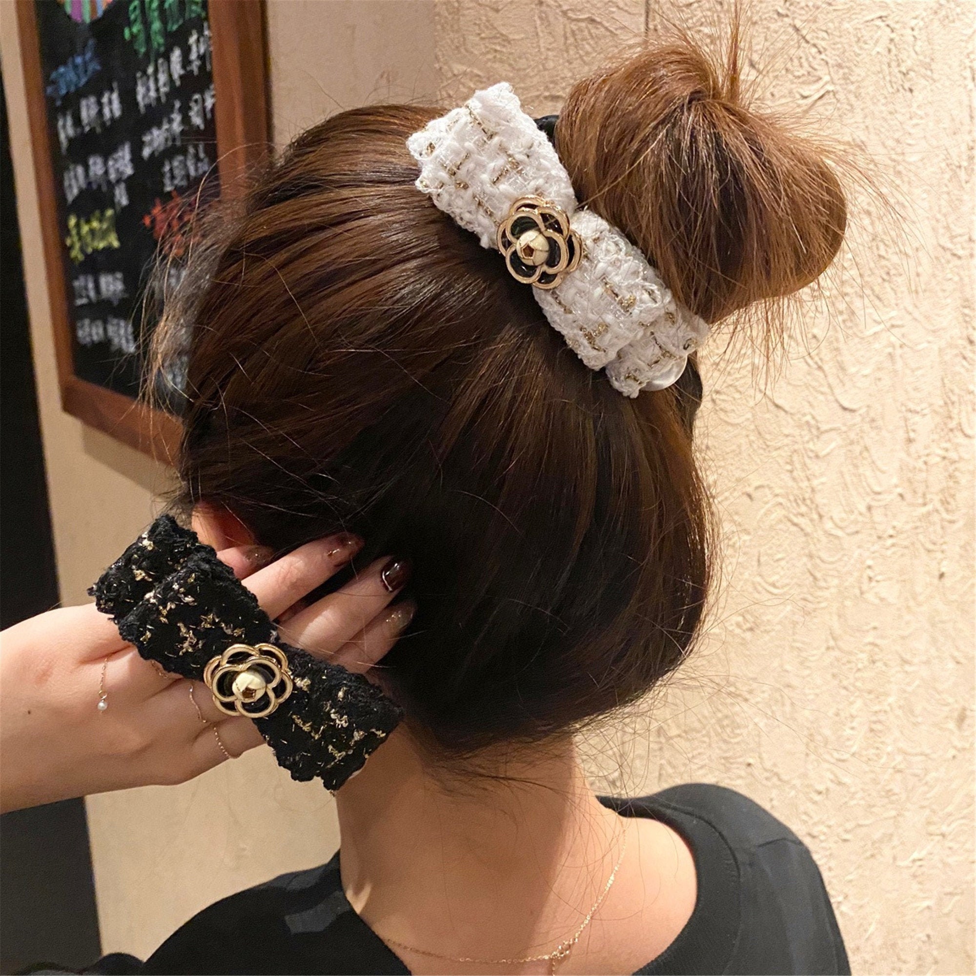 Authentic CHANEL Coco mark Chou chou hair accessories headband