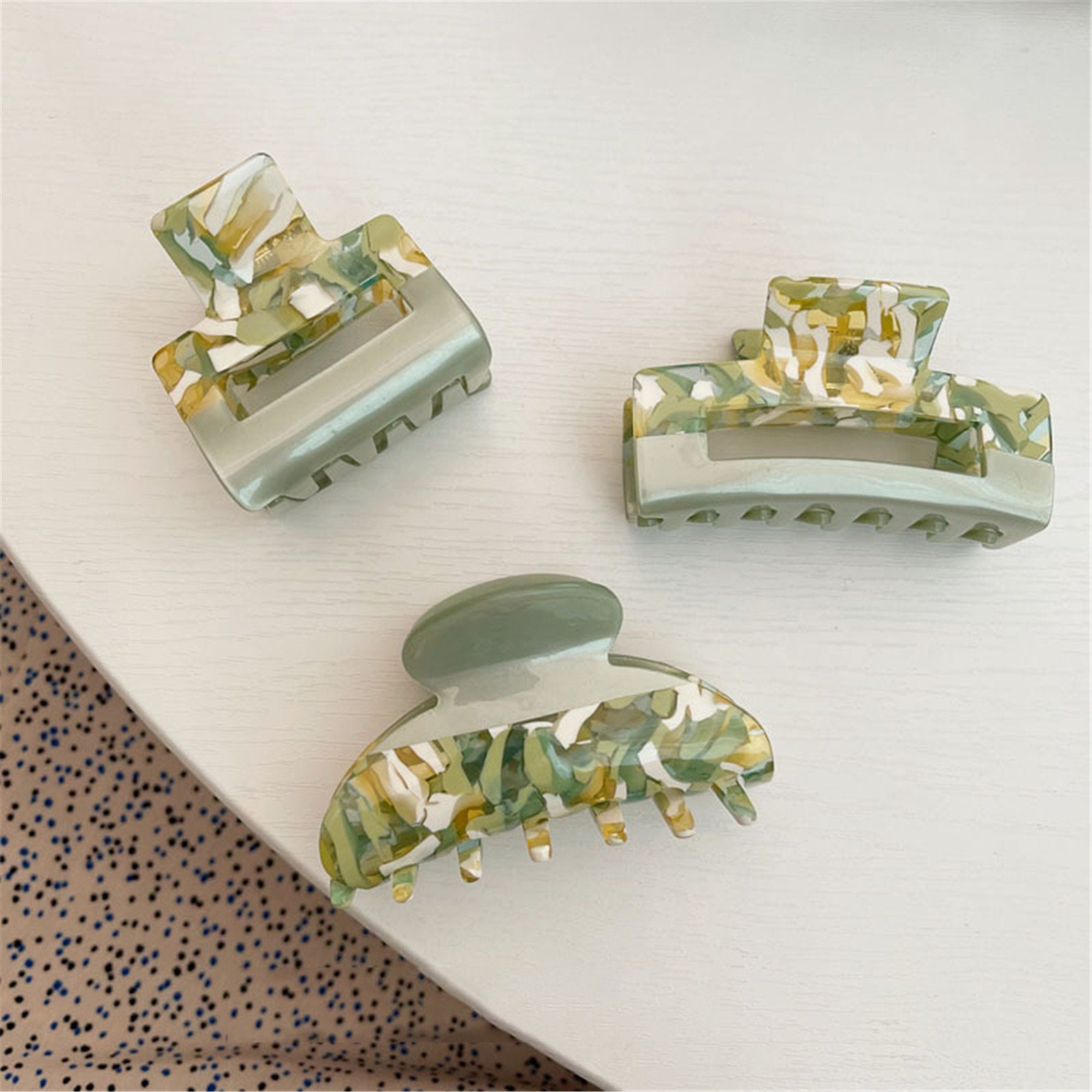 1 Pack Olive Green Hair Claw Large Hair Claw Vintage Hair Etsy