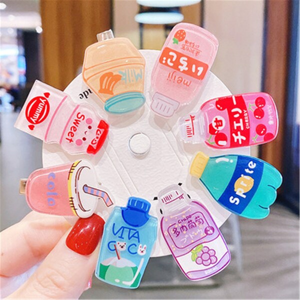 10 Pack, Boire bouteille griffes de cheveux, Petite griffe de cheveux, Griffes de cheveux fée, Épingle à cheveux coréenne, épingle à cheveux mignonne, Barrett, Kawaii Hair Clip, Cadeau pour elle.