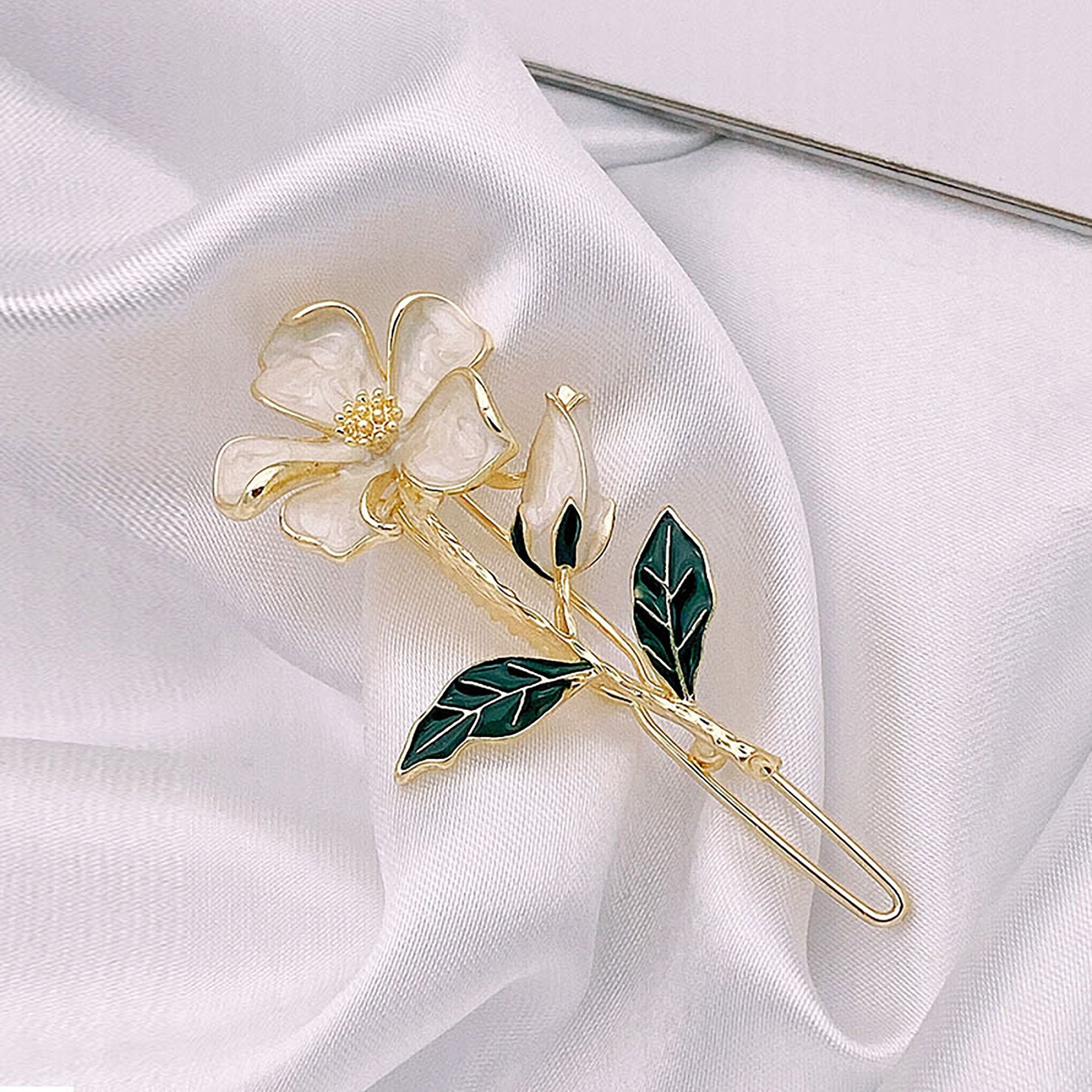 Flower Hair Clip Gold Hair Clips Vintage Hairpin Luxury Etsy