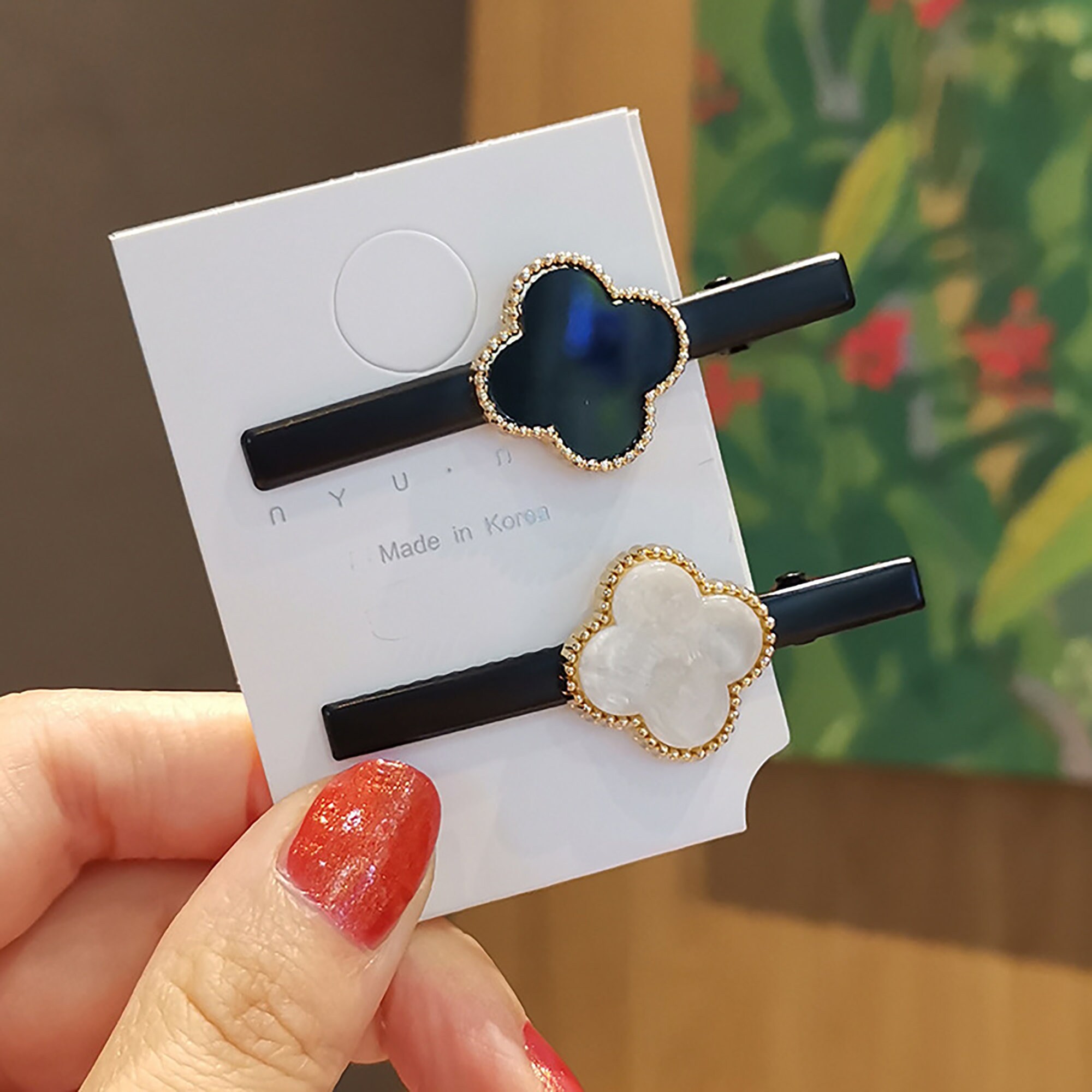 2 Pack Clover Hair Clips Luxury Hair Clips Lovely Hairpin Etsy