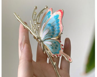 1 Pack, Colorful Butterfly Hair Clip, Fairy Hair Claw, Metal Hair Claws, Korean Hairpin, Fashion Hairpin, Hairpin, Barrett, Hair Clip.