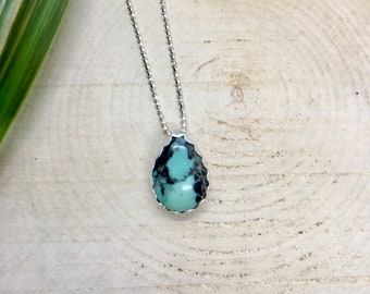 Handmade Sterling Silver Necklace Gemstone Jewelry Variscite Necklace One of a Kind Deer Nature Pendant Star Fox Variscite