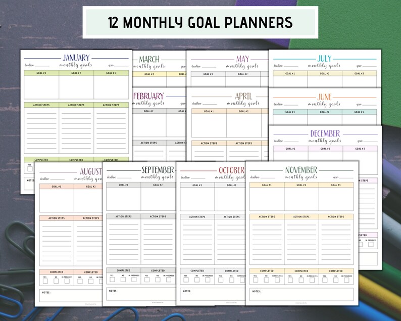 Goal Planner Printable 2020 Goal Setting Goals Journal Etsy