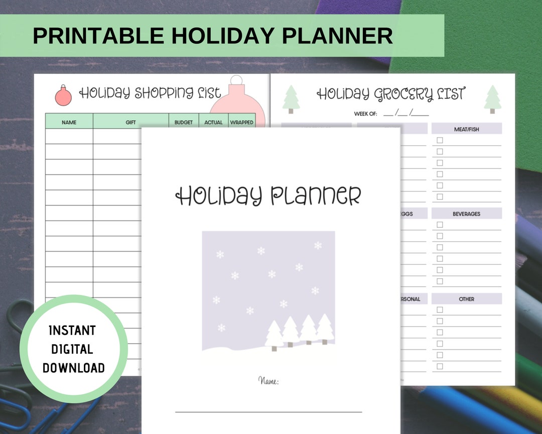Holiday Planner Printables Christmas Planner Gift Planner - Etsy