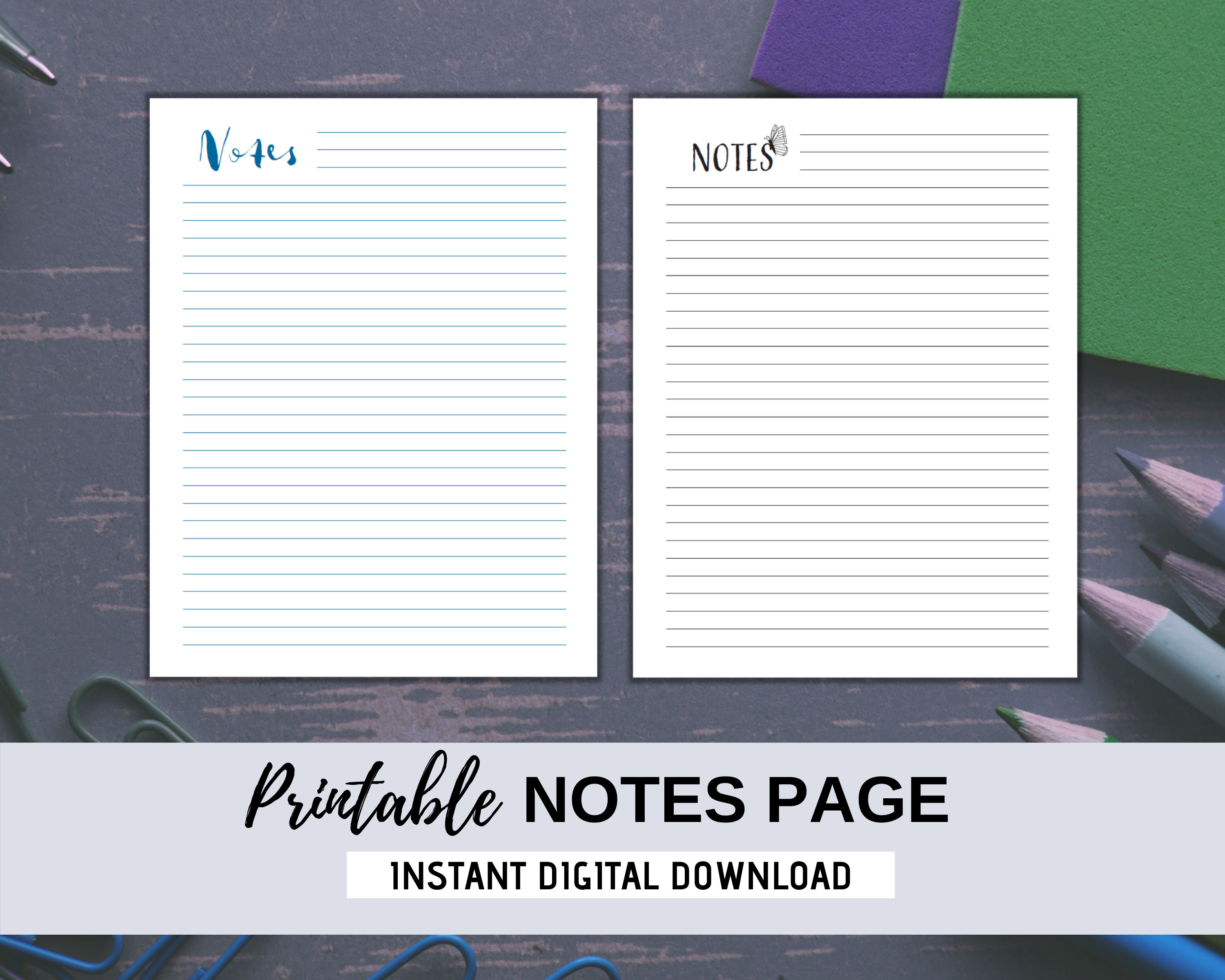 Printable Notes Page | Notes Printable | Notepaper | Letter, A4, A5 ...