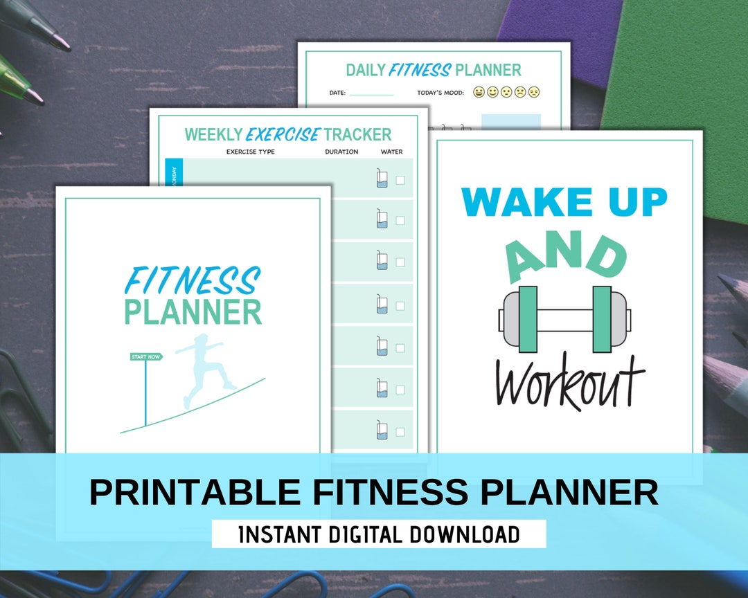 Printable Fitness Planner Fitness Journal Workout Planner - Etsy