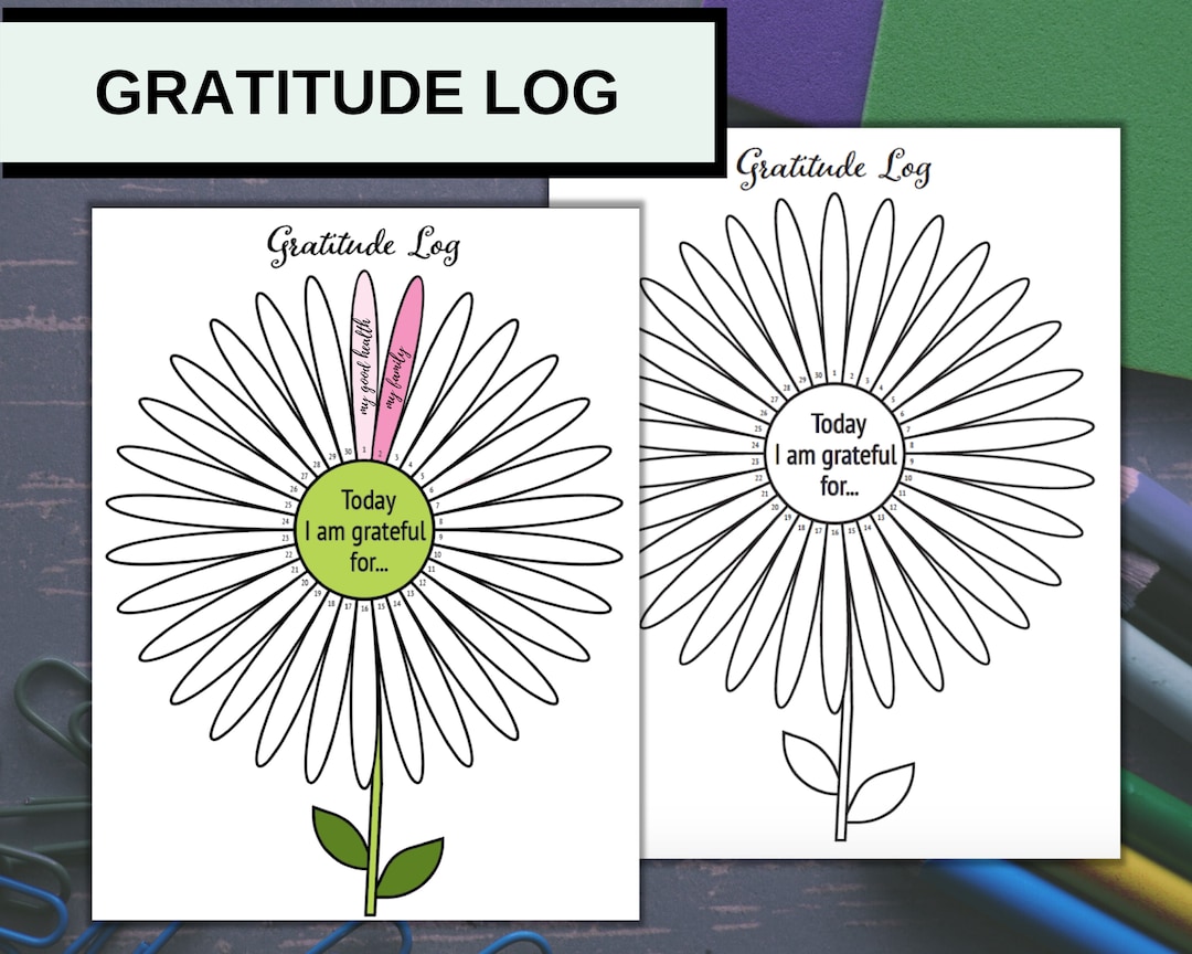 Gratitude Log Printable Gratitude Journal Flower Gratitude Etsy Gratitude Log Printable Gratitude Journal Flower Gratitude Etsy