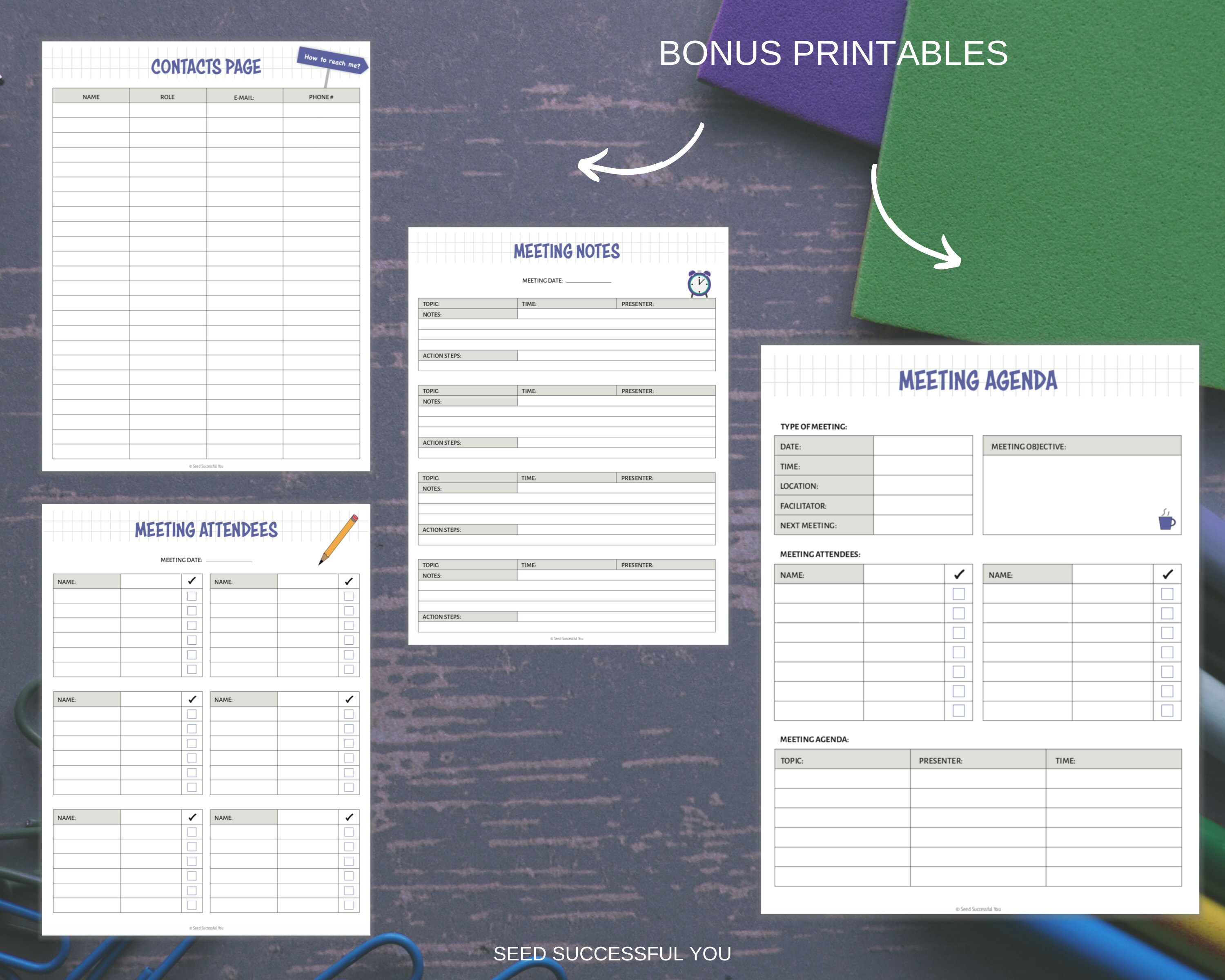 Student Planner Printables | Back to School Printables | Instant ...
