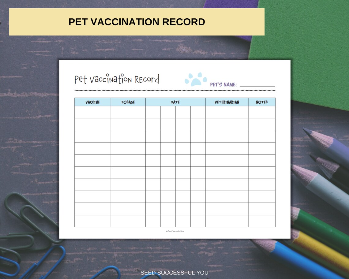 Pet Care Printables Pet Binder Pet Health Printables Instant Digital ...