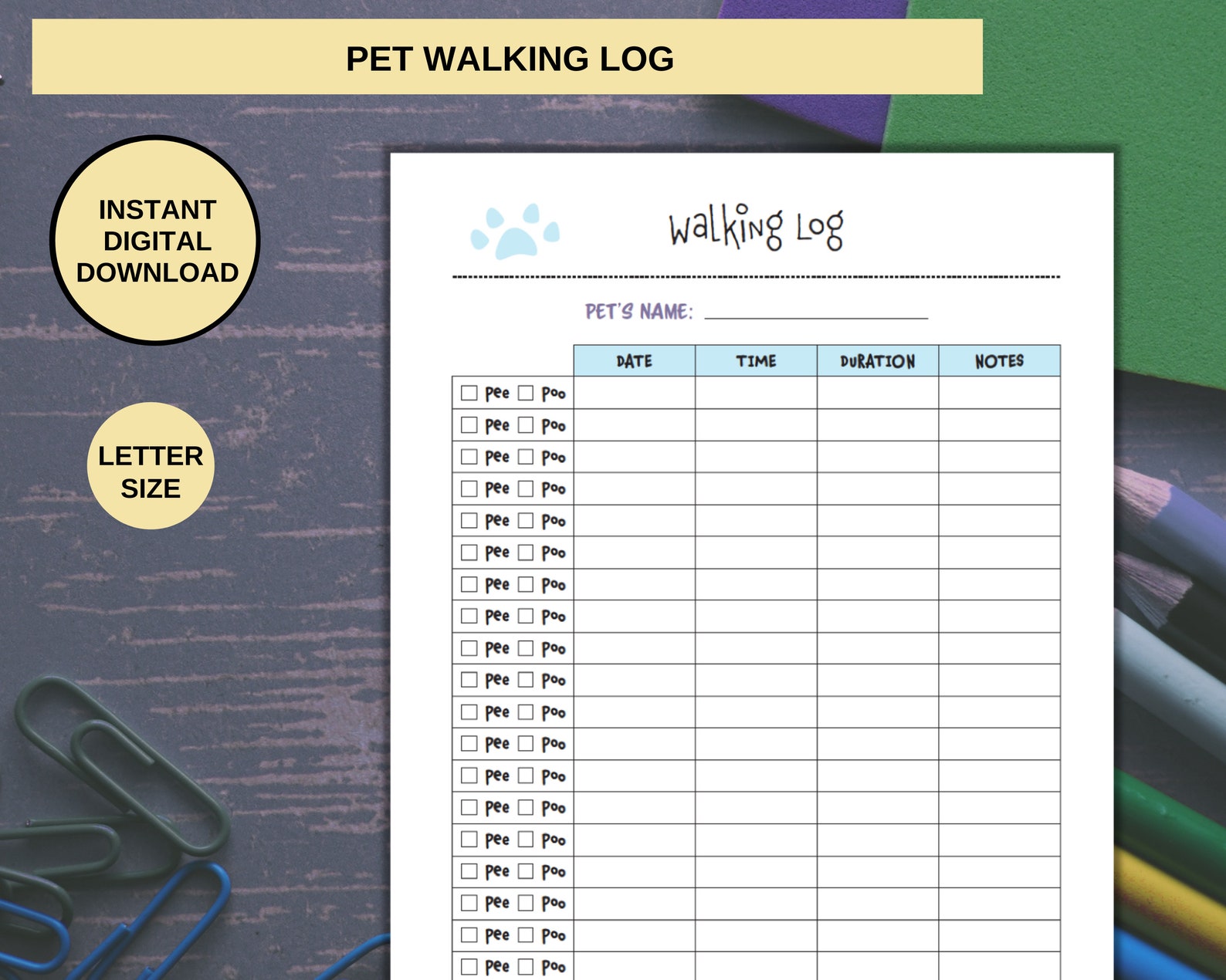 Pet Care Printables Pet Binder Pet Health Printables Instant Digital ...