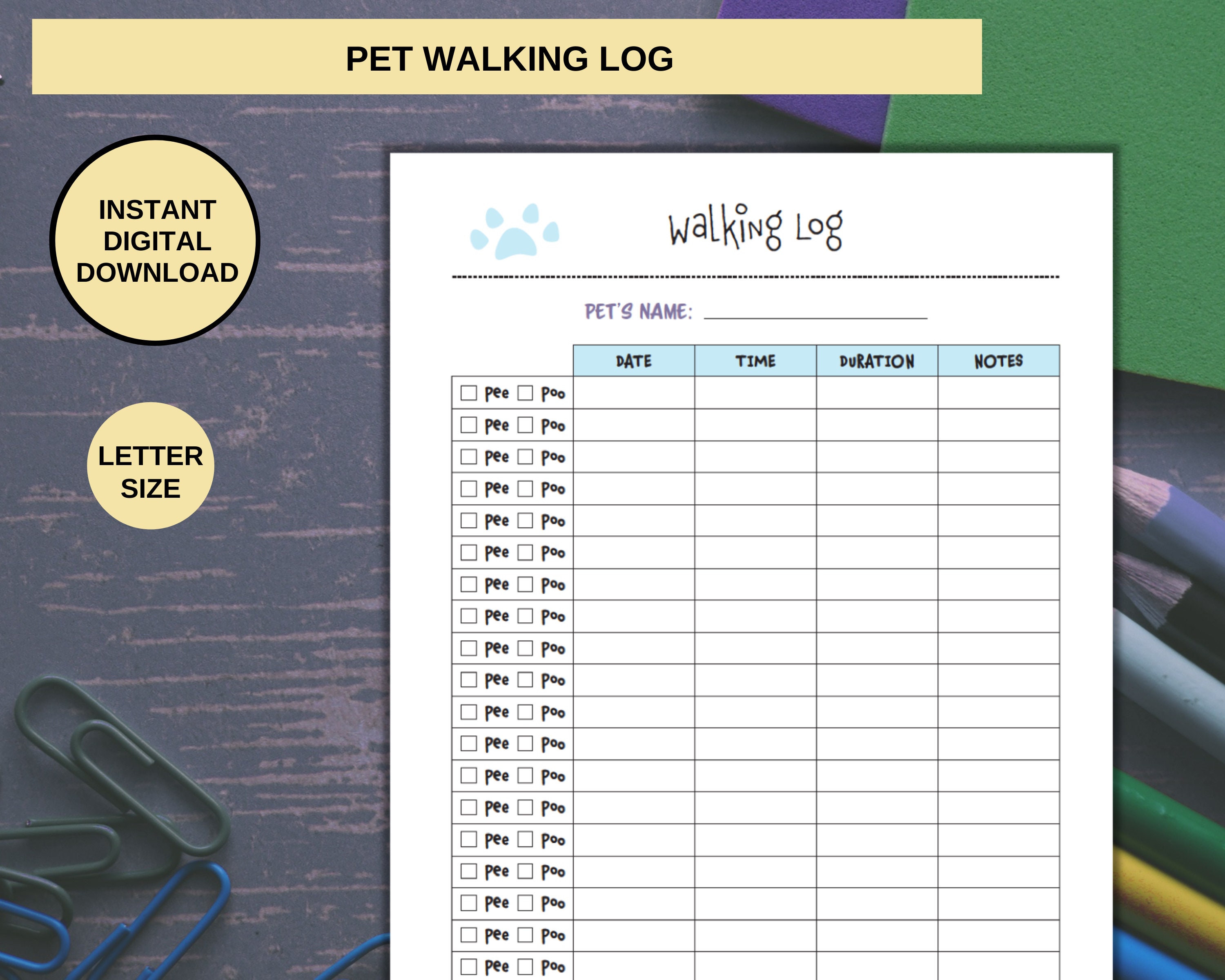 Pet Care Printables Pet Binder Pet Health Printables Instant Digital ...