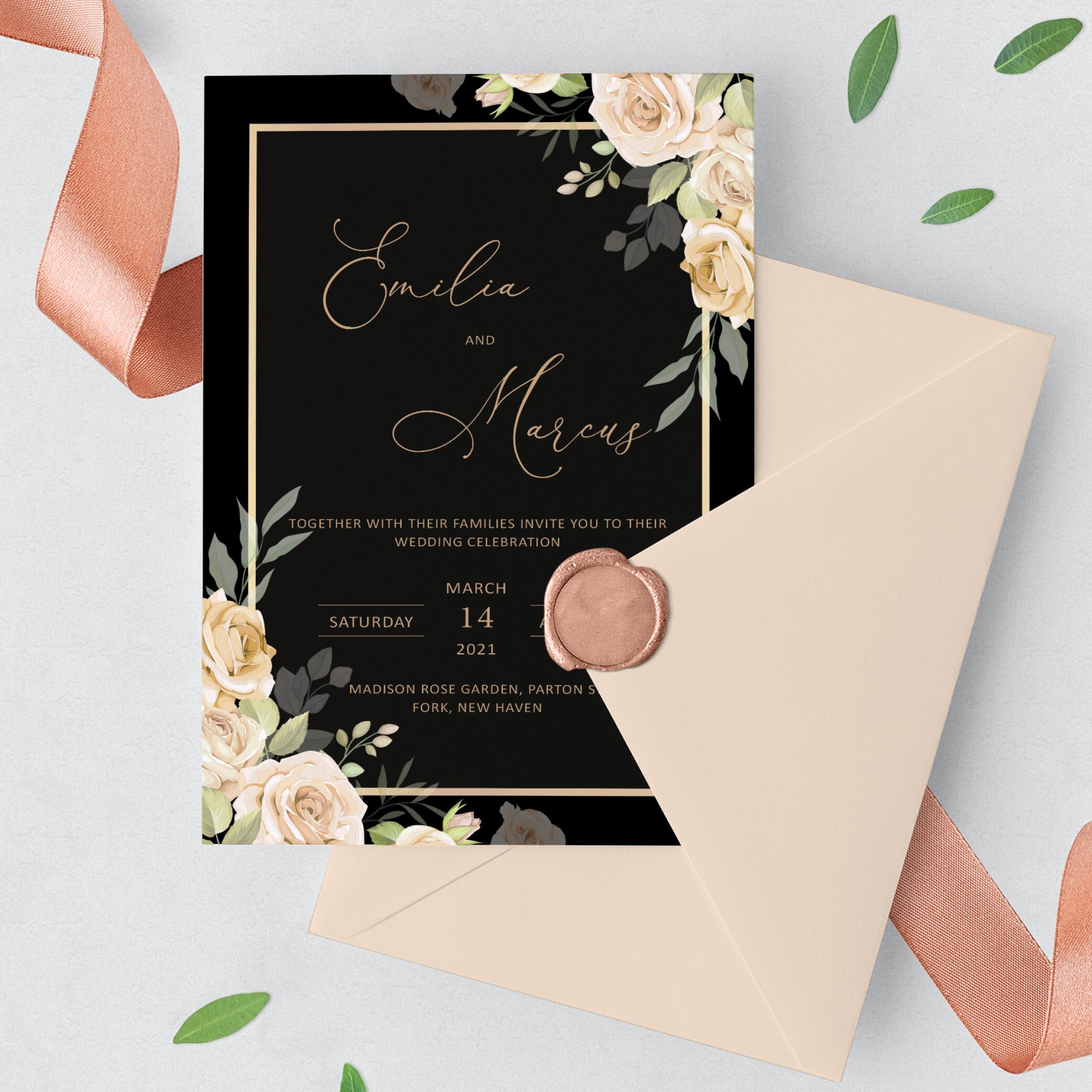 Custom Wedding invitation instant download template. Wedding Etsy