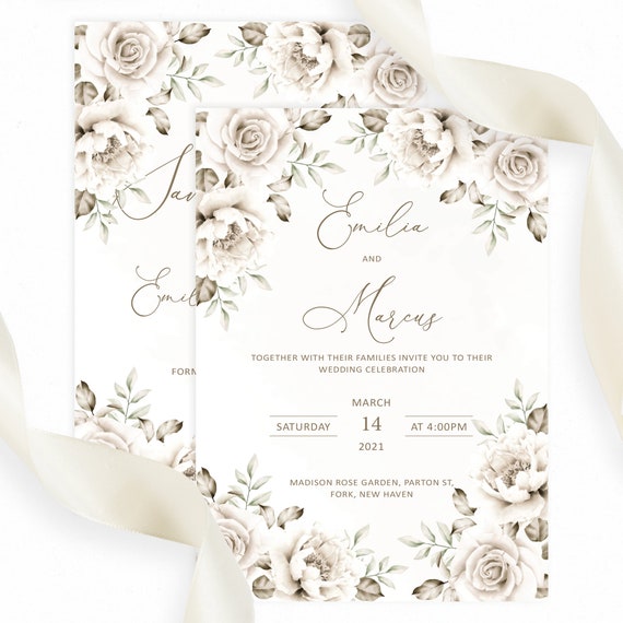 Custom Wedding invitation instant download template. Wedding Etsy