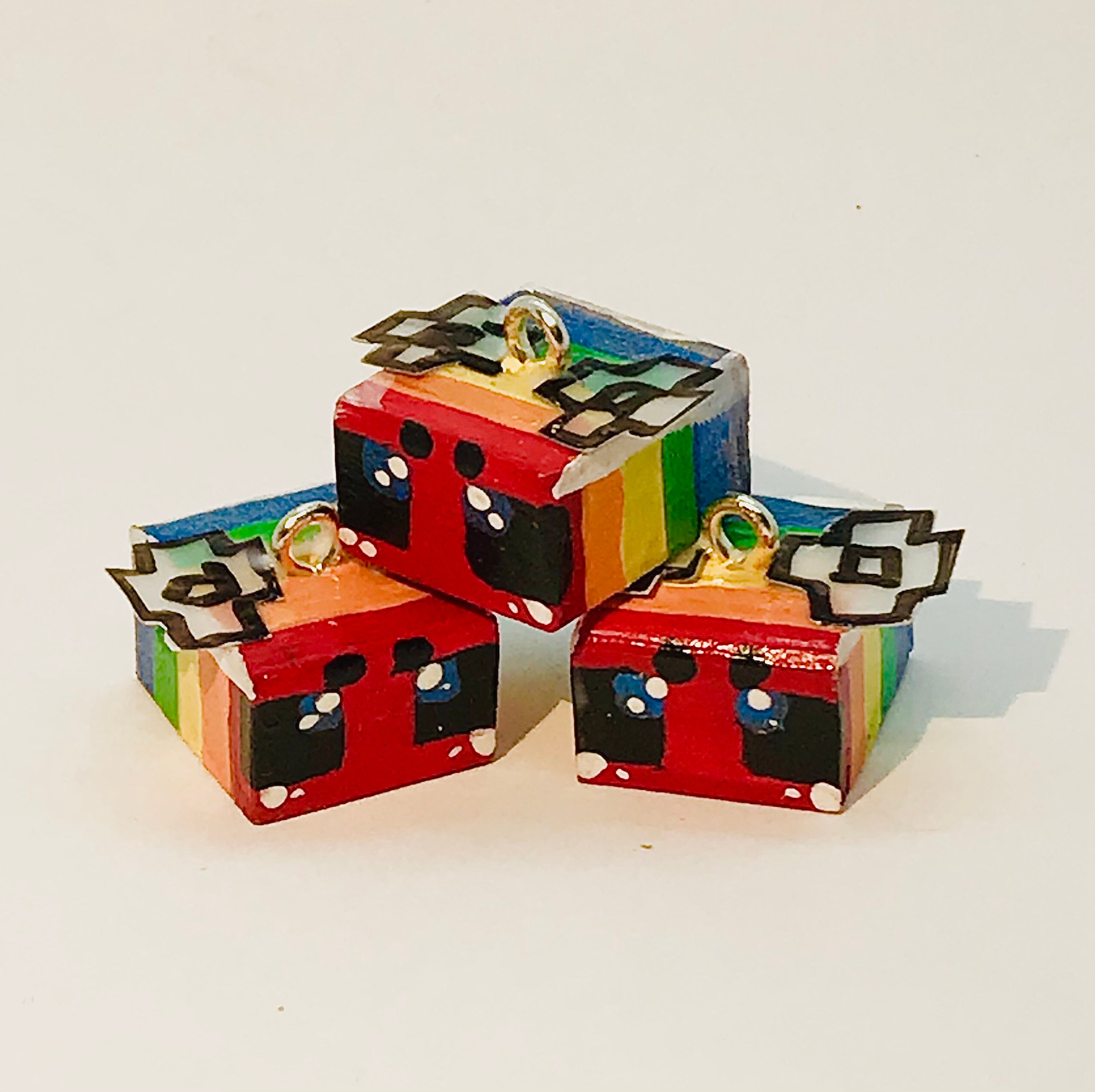 Wooden Cube Bee Necklace Minecraft Bee Necklace Minecraft Etsy