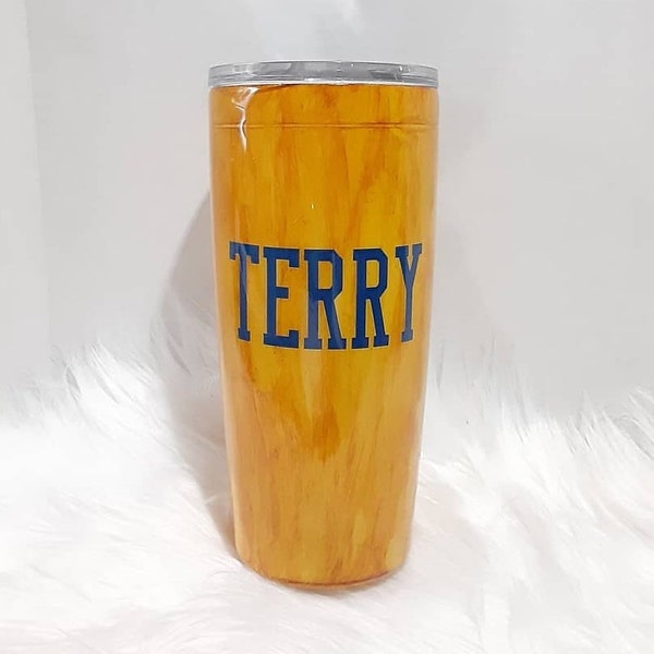 Personlized Woodgrain Custom Stainless Steel Tumbler