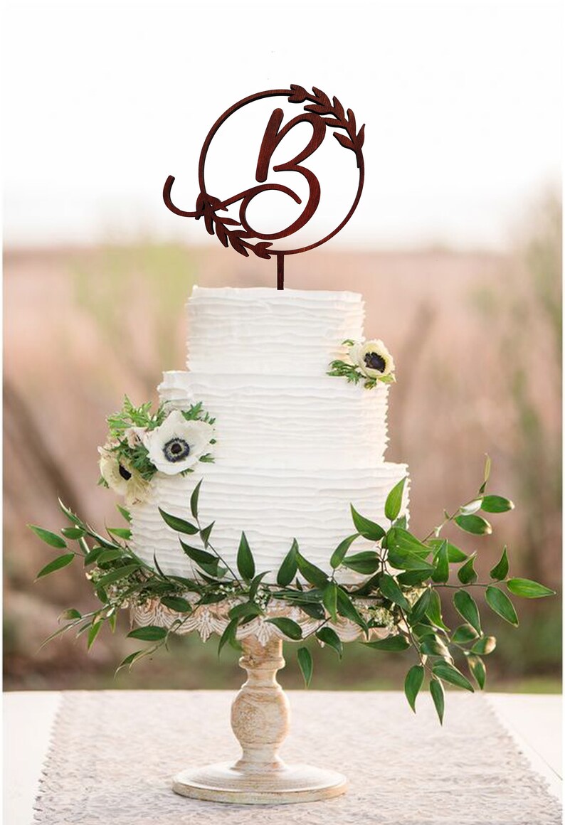 B cake topper Wedding cake topper B Custom Wedding Cake Topper Monogram Cake Topper Mr and Mrs Cake Topper Wedding Cake Decor Personalized