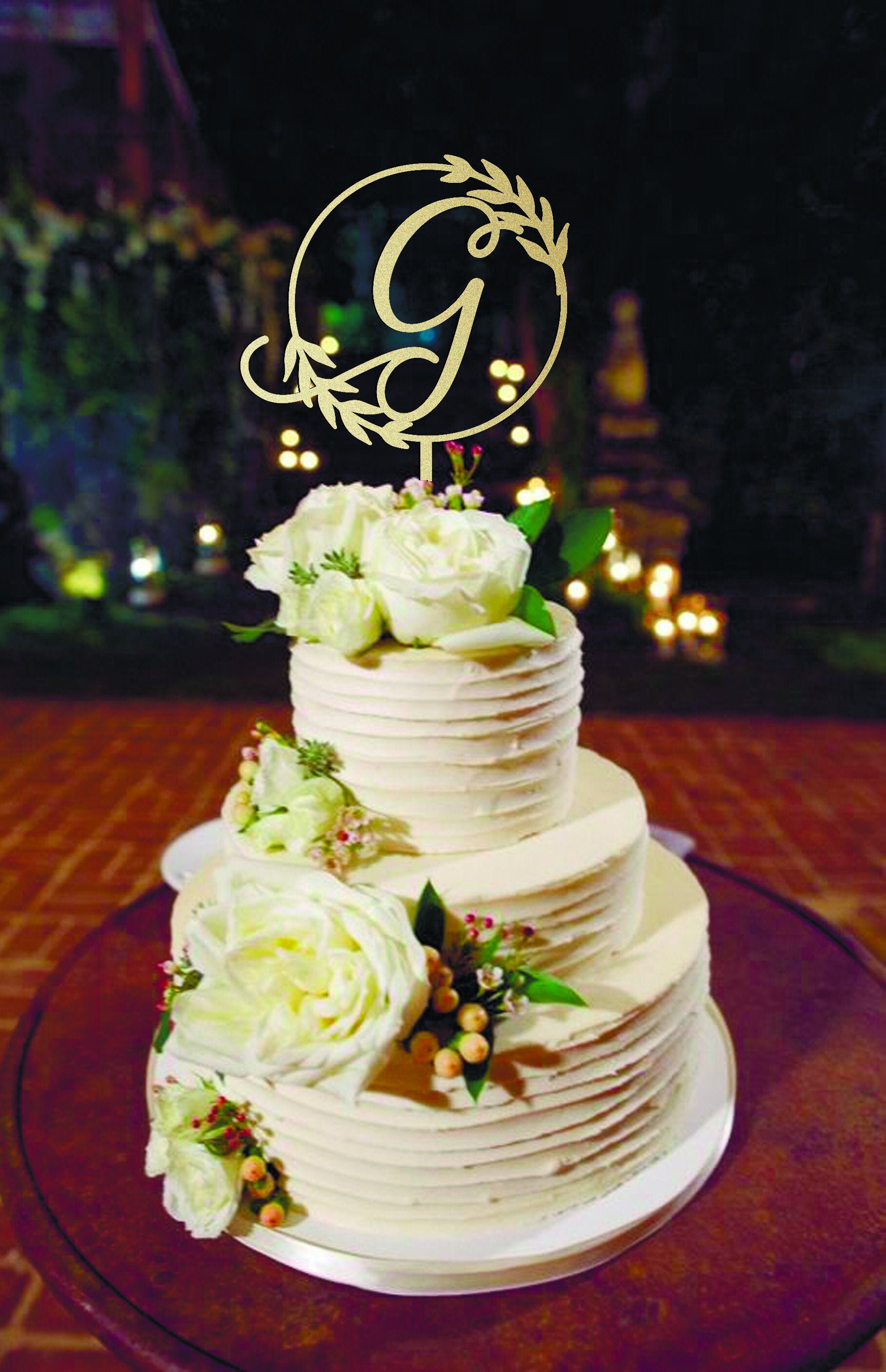 G Cake Topper Personalized Cake Topper Initial G Wood Monogram Etsy