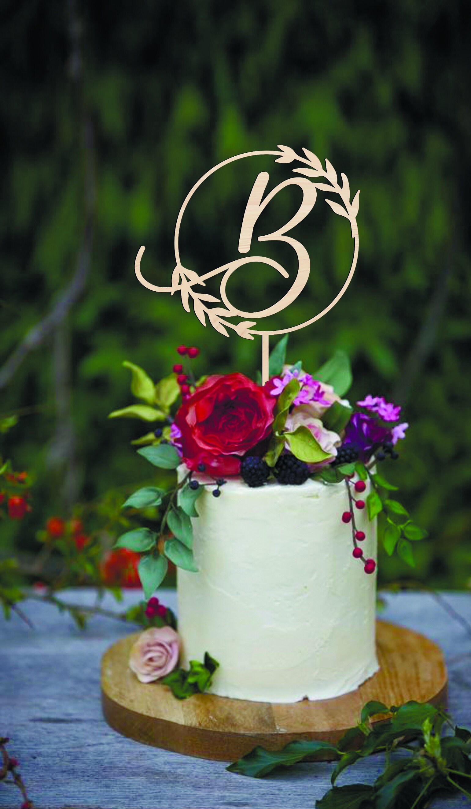 G Cake Topper Personalized Cake Topper Initial G Wood Monogram Etsy