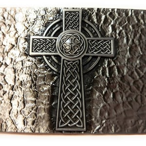 Beautiful Medievel Style Cross Design  Belt Buckle Antique Silver color scroll design US seller CRS33